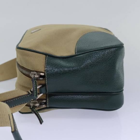 PRADA Shoulder Bag Canvas Leather Beige Green Auth bs15610 - Picture 3 of 16